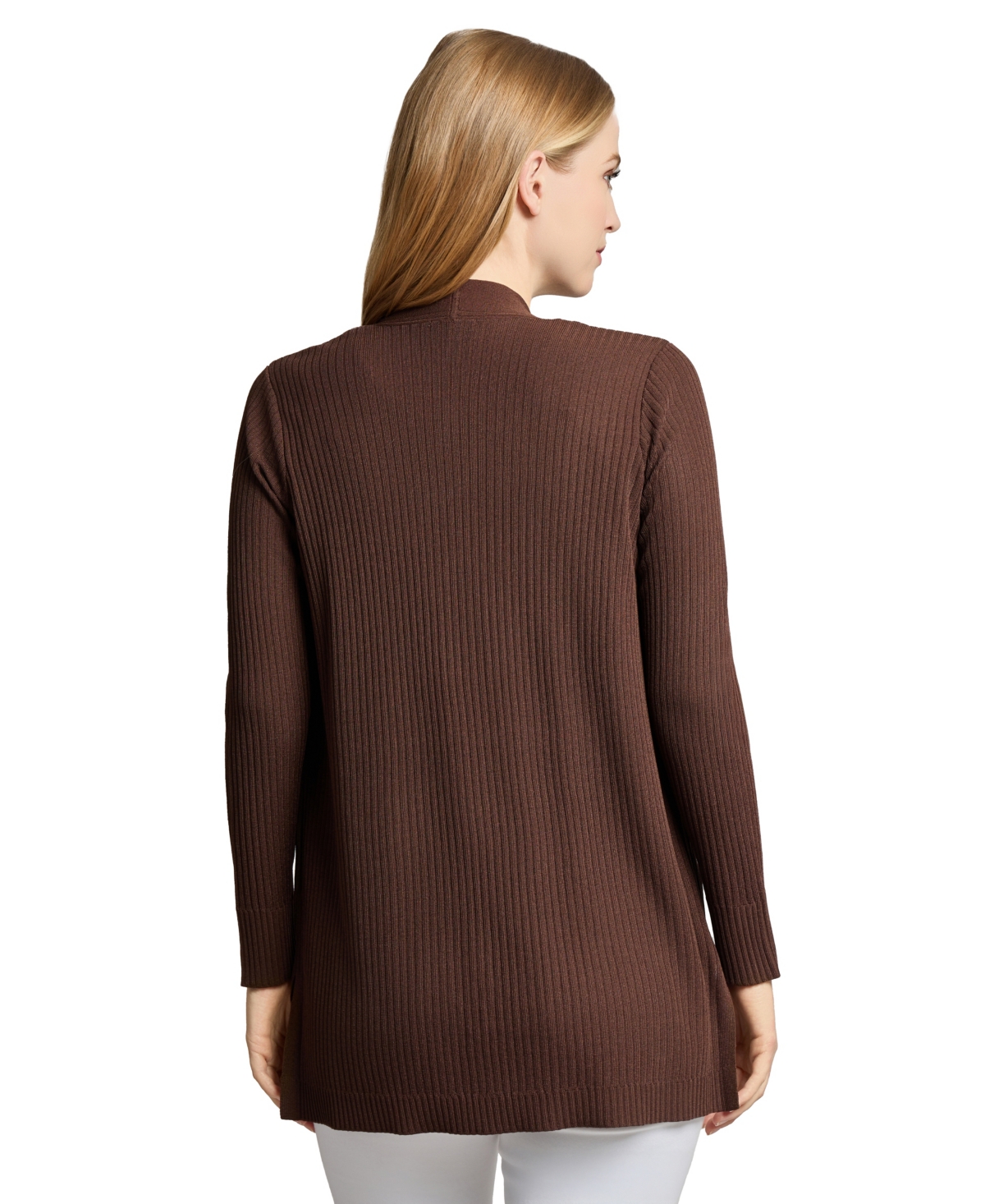 Jones New York Plus Size Sutton Open-front Cardigan In Brown