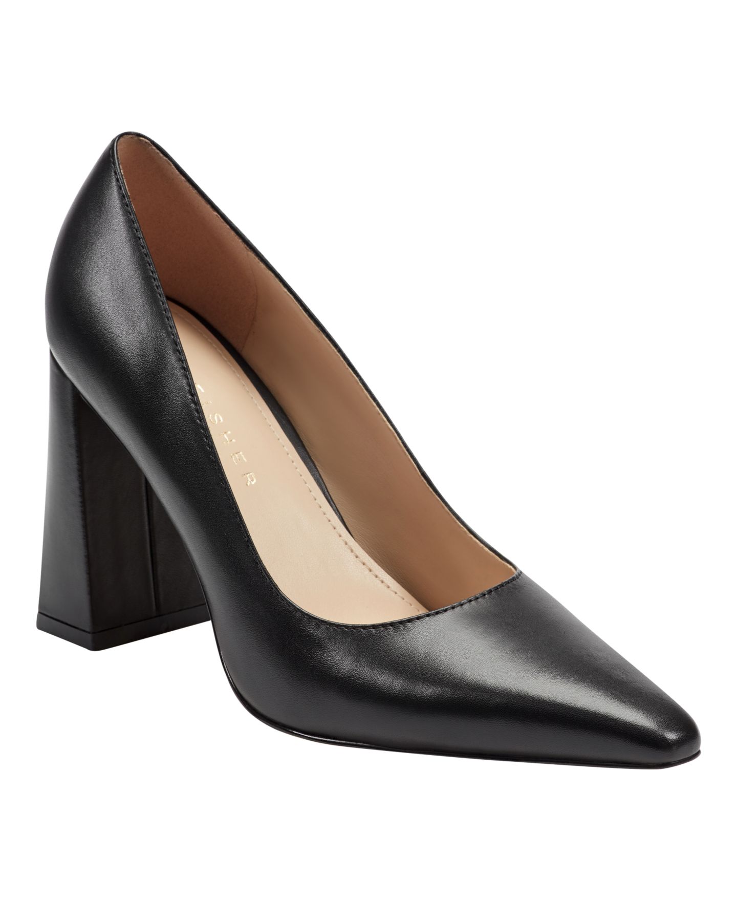 Женские туфли Marc Fisher LTD Minny Tapered Block Heel, цвет: Чёрный кожаный — фото 1