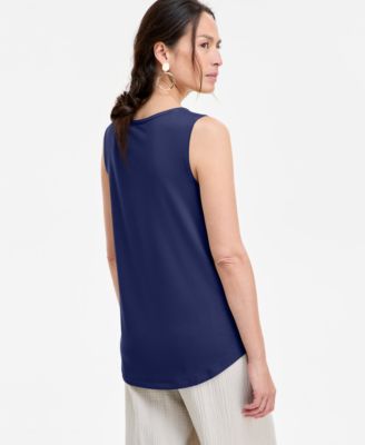 Women's Scoop-Neck Sleeveless Tank Top, Regular & Petite