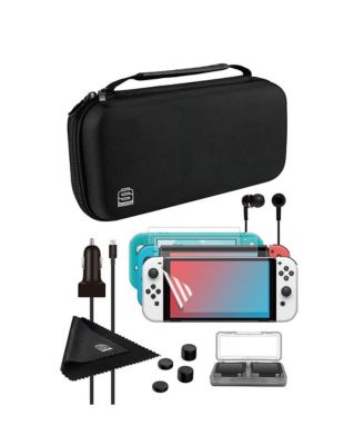 Switch Neon Red & Blue OLED Console with Pokemon Sword Edition, Surge Accessory Gaming Kit, MightySkins Console and Controller Skin Voucher,