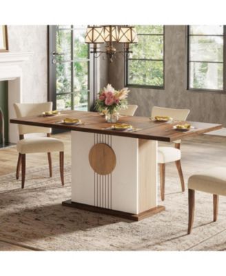 55" Rectangular Dining Table for 4 to 6 People, Dining Room & Living Room