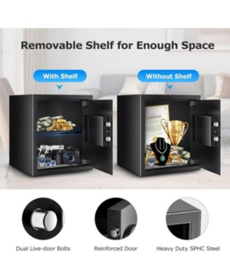 Steel Safe Box with Digital Keypad Lock, Removable Shelf 1.2 Cubic Feet Security Document Safe