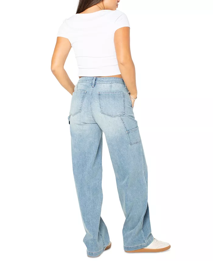 Juniors' Curvy Wide-Leg Carpenter Jeans - thumbnail 10