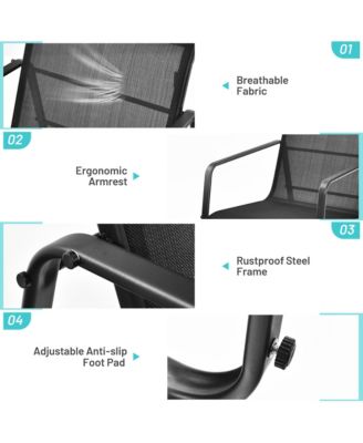 3PCS Patio Bistro Set Conversation Furniture Set w/ Fast-Drying Fabric