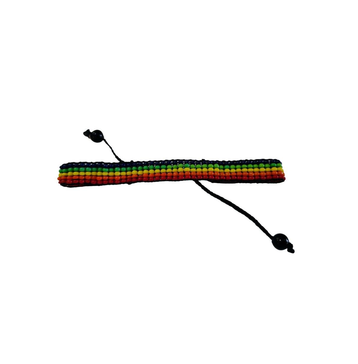 Conservation Pride & Purpose Hand Beaded Bracelet, Rainbow of Maasai Glass Beads - Rainbow