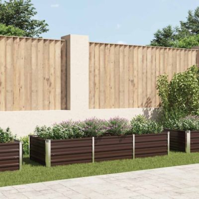 Raised Bed Brown Galvanized steel Large Durable Raised Bed 4.5 x 31.5 x 17.7 in
