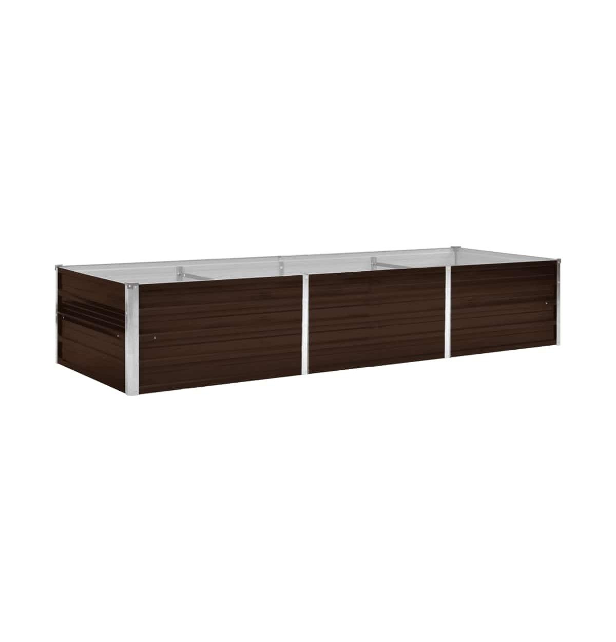 Garden Raised Bed Brown 94.5&#x22;x31.5&#x22;x17.7&#x22; Galvanized Steel - Brown