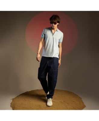 Men's Powder Blue Crevice-Lined T-Shirt