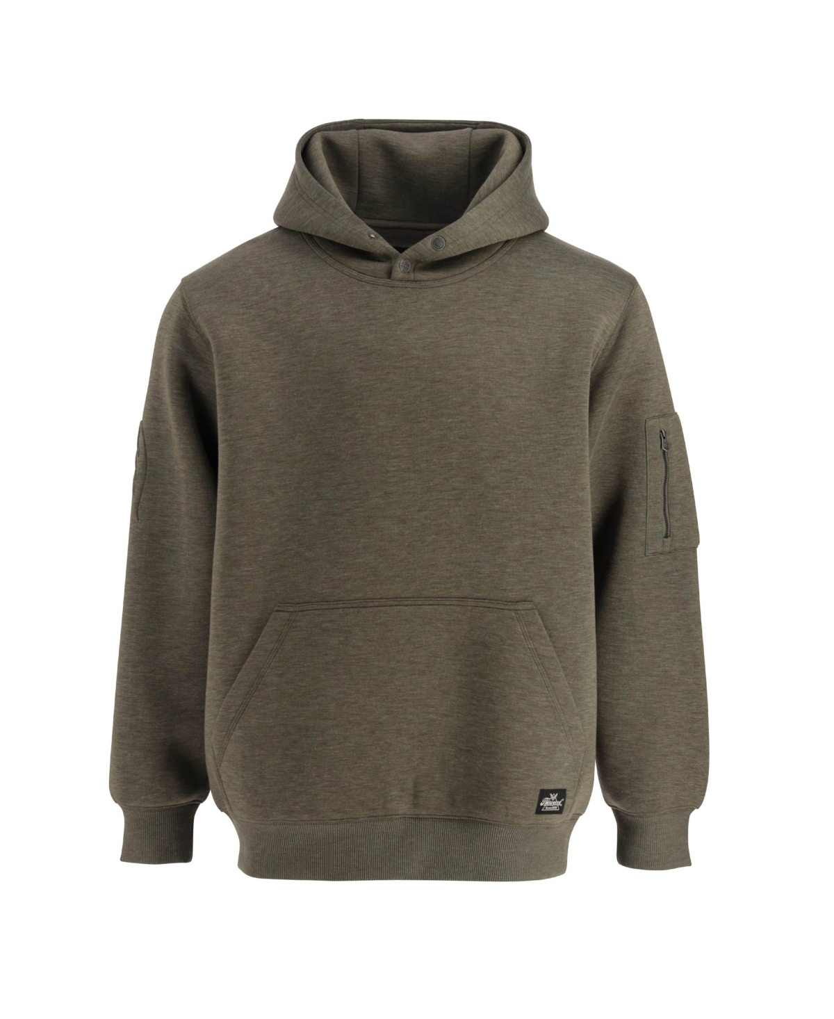 Big & Tall Water Repellent Snap Neck Performance Pullover Hoodie - Tea leaf heather