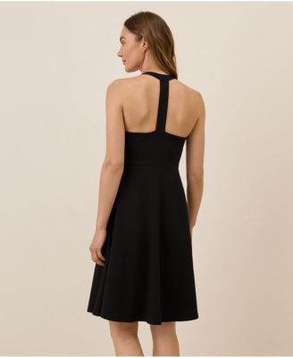 Women's Fit & Flare Gathered Halter Dress