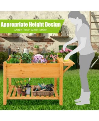 Raised Garden Bed Elevated Planter Box Kit w/8 Grids & Folding Tabletop  47'' x 21'' x 31.5'' (L x W x H)