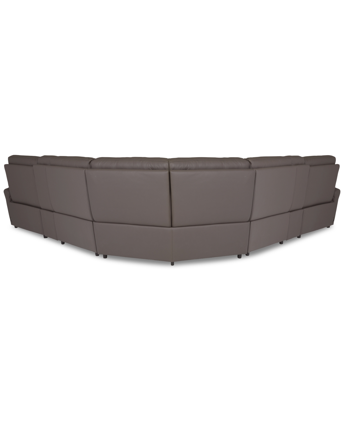 Macy's Thandler 5-pc. Leather L Sectional With 3 Power Recliners And Drop Down Table, Exclusively At  In Brown