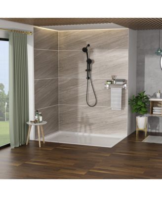 Multi Function Dual Shower Head - with Handheld Shower, 4.7&amp;#x22; Rain Showerhead, 8-Function Hand Shower, Adjustable Slide Bar