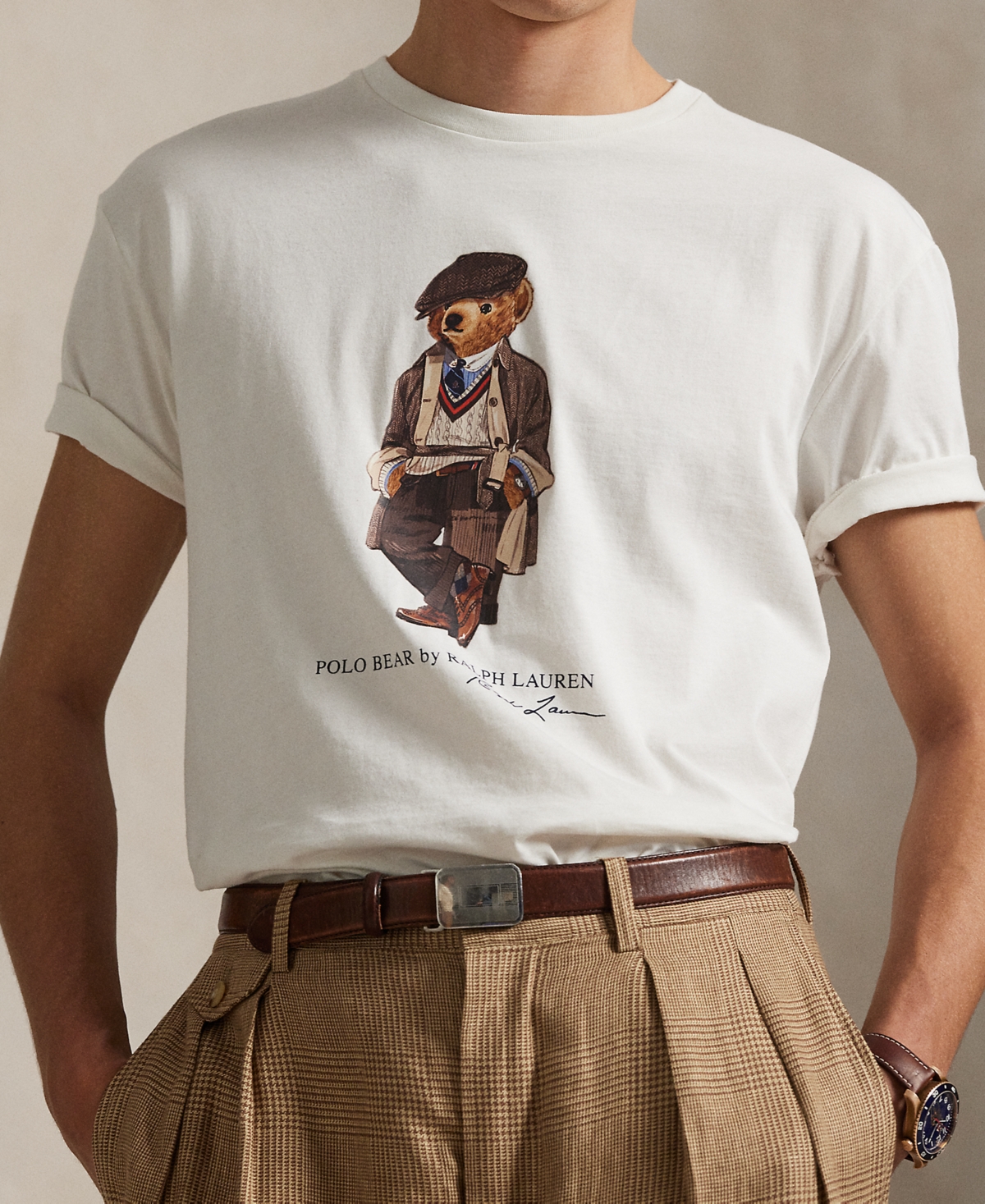 Polo Ralph Lauren Big & Tall Polo Bear Jersey T-shirt In White