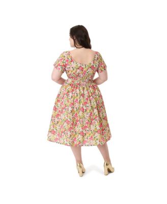 Plus Size Smocked Back Swing Dress.