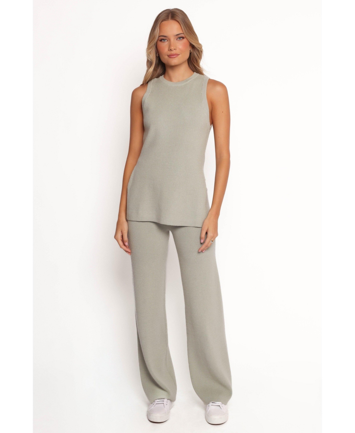 Women's Ellory Knitted Pants Set - Light sage