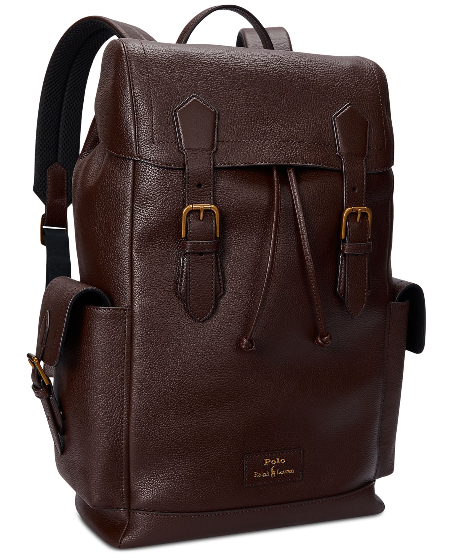 Рюкзак Polo Ralph Lauren Pebbled Leather, цвет: Тёмный коричневый — фото 2