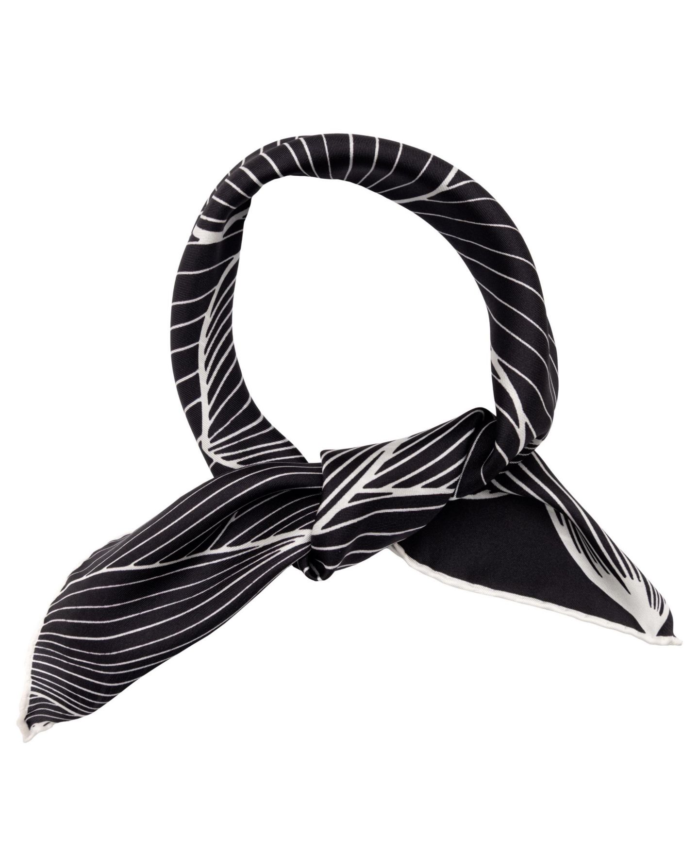 Женские аксессуары Elizabetta Fior di Loto - Silk Bandana for Women, цвет: Чёрный — фото 6