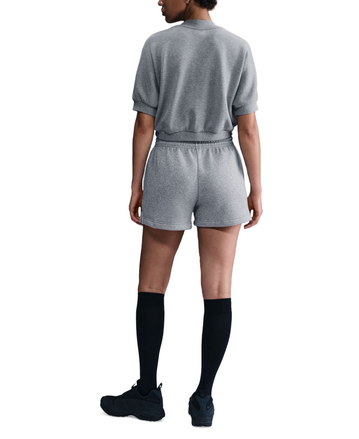Nike Women's  Sportswear Phoenix Fleece Mid-rise 4" Shorts In Gray