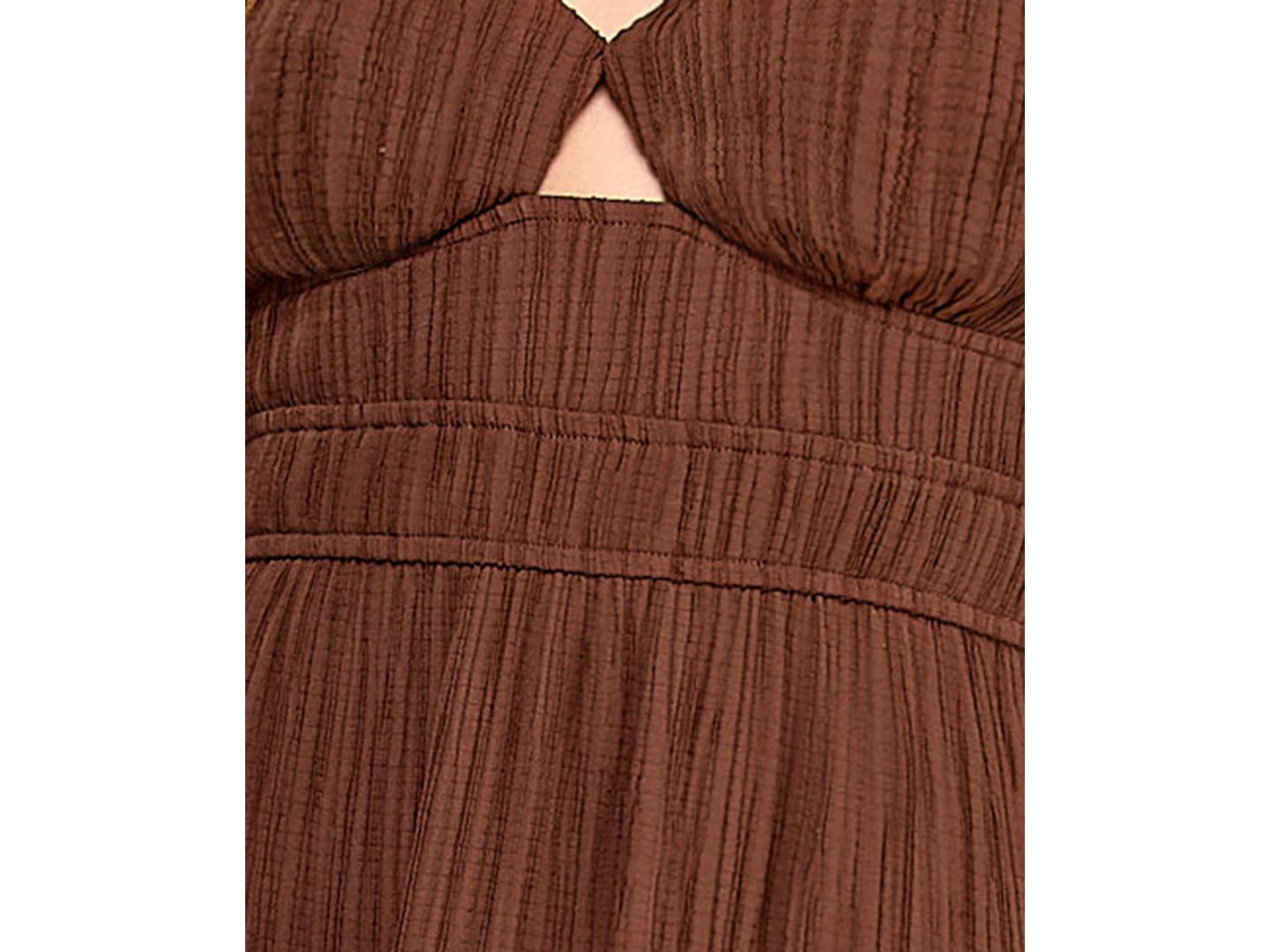 Женское платье City Studios Juniors' Textured Keyhole Strappy Maxi, цвет: Коричневый — фото 5