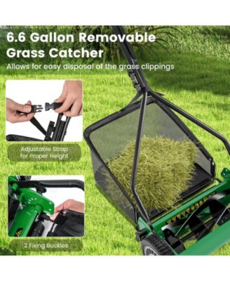 Professional Push Lawn Mower with 5 Steel Blades and Removable Grass Catcher Bag