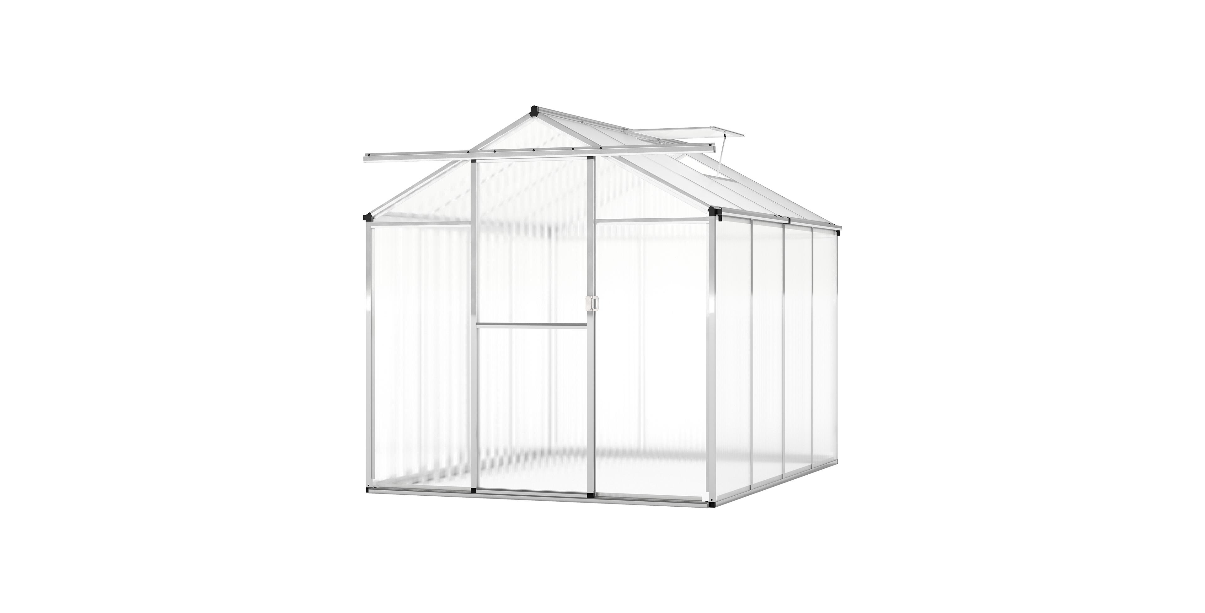Spacious Walk-In Garden Greenhouse with Polycarbonate Panels & Integrated Rain Gutters