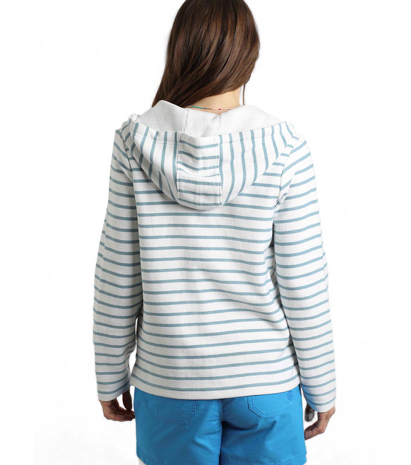 Женское худи Weird Fish Striped Full Zip, цвет: Минеральный синий — фото 5