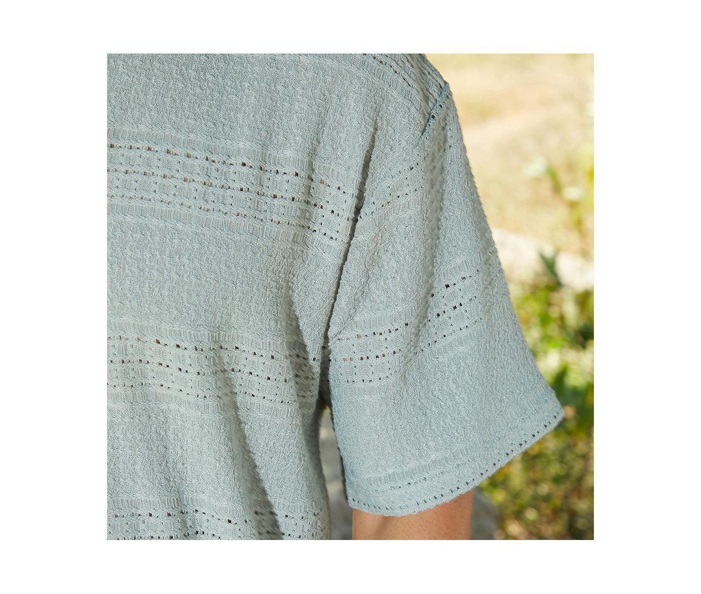 Мужская футболка Cahoot Campus Sutra Sage Green Bohomian Oversized Polo, цвет: Зелёный — фото 8