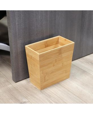 10.5 x 5.75 Inch Rectangle Bamboo Waste Basket