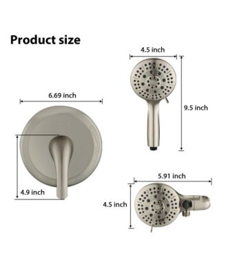 Classic High Pressure Single Handle 6-Spray Patterns Rain shower Head with Handheld Shower