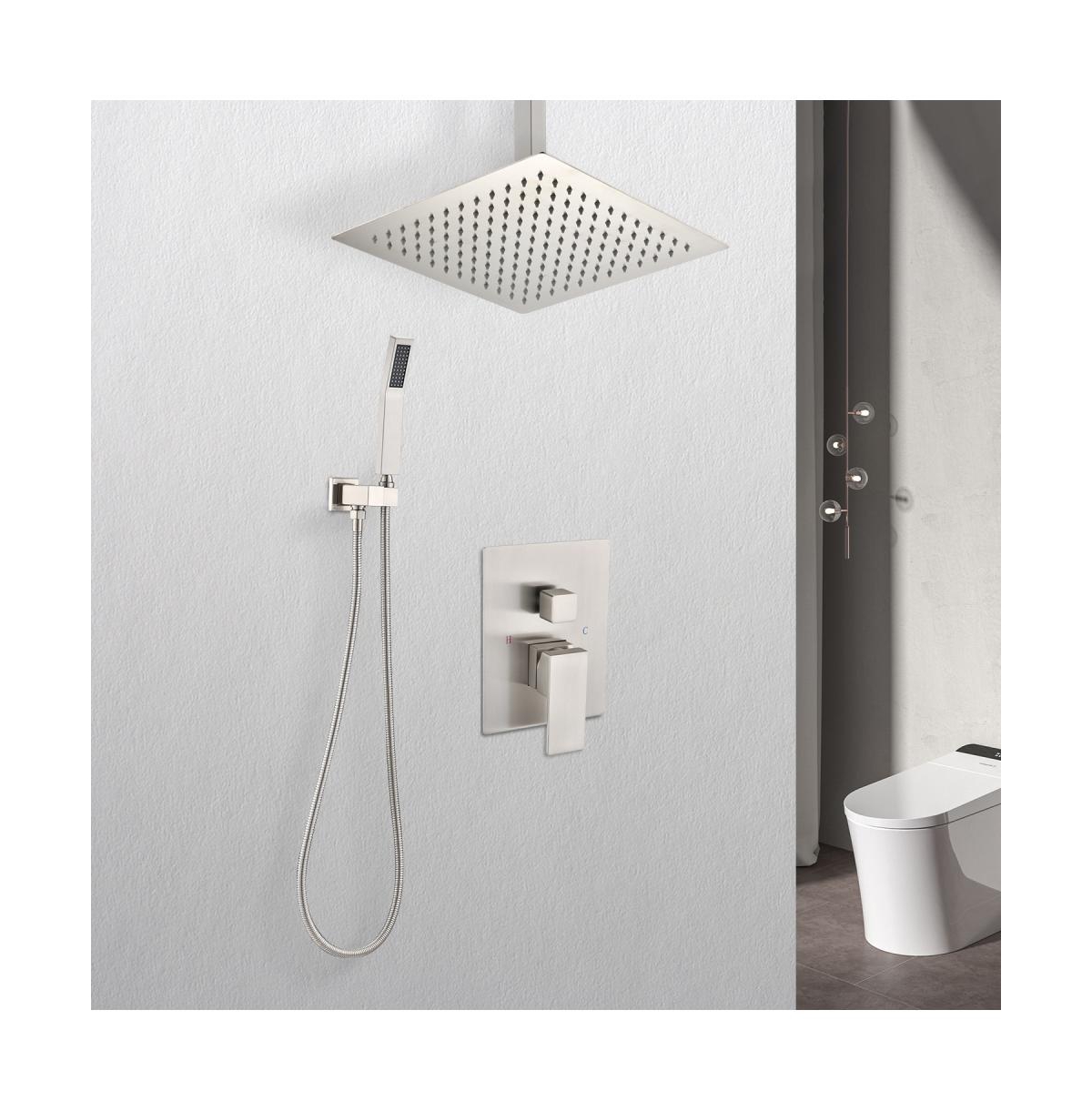 Ceiling Mounted Shower System Combo Set with Handheld and 10&#x22;Shower head