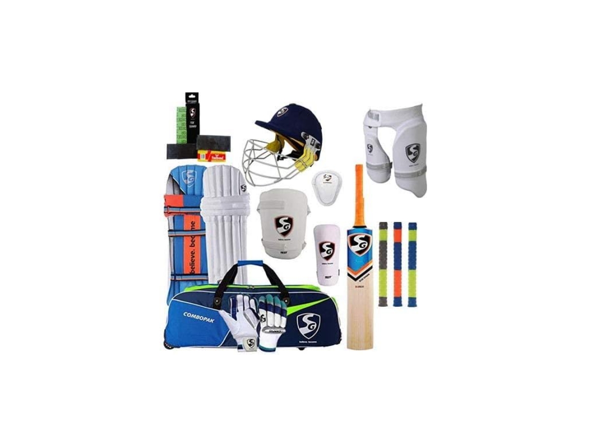 Sg Best Sports 100% Original Brand Cricket Complete Set with Accessories in Full Size (Ideal for Senior Players) Cricket Full Kit - Multicolor