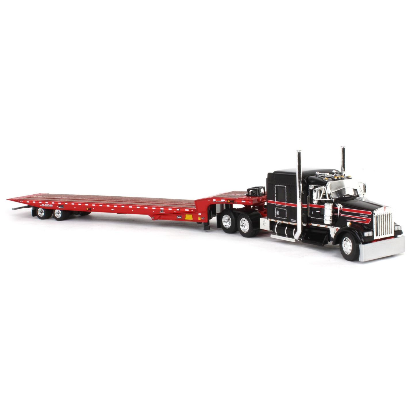 Детские игрушки First Gear 1/64 Scale Kenworth W900L with Landoll Traveling Axle Trailer Die-Cast Metal Semi Truck and Trailer, 2-Piece Set — фото 1