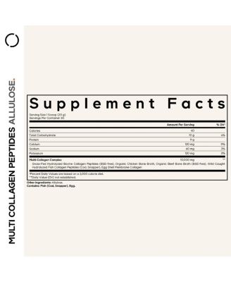 Multi Collagen Peptides Powder + Allulose - 5 Types - Grass-Fed Collagen - Rare Sugar Allulose Supplement - 0 Calories Sweetener & 0 Carbs - 18 Amino Acids - Unflavored - Non-GMO - 30 Servings