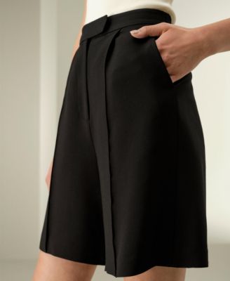 Women's Silk-Wool Blend Polished Shorts