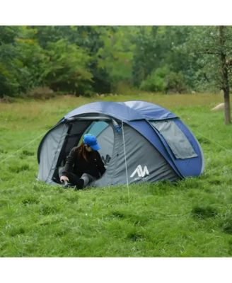 Adobe 2–3 Person Stargazing Pop-Up Camping Tent with Skylight, Instant Setup, Dual Doors, Mesh Windows, and Removable Rainfly – Lightweight and Waterproof Shelter for Outdoor, Backyard, or Beach Use