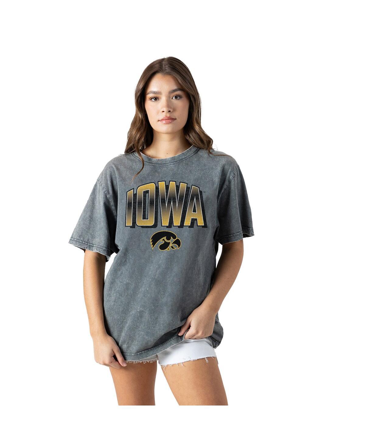 Women's Gray Iowa Hawkeyes Snow Washed Relaxed Fit Classic T-Shirt - Gray