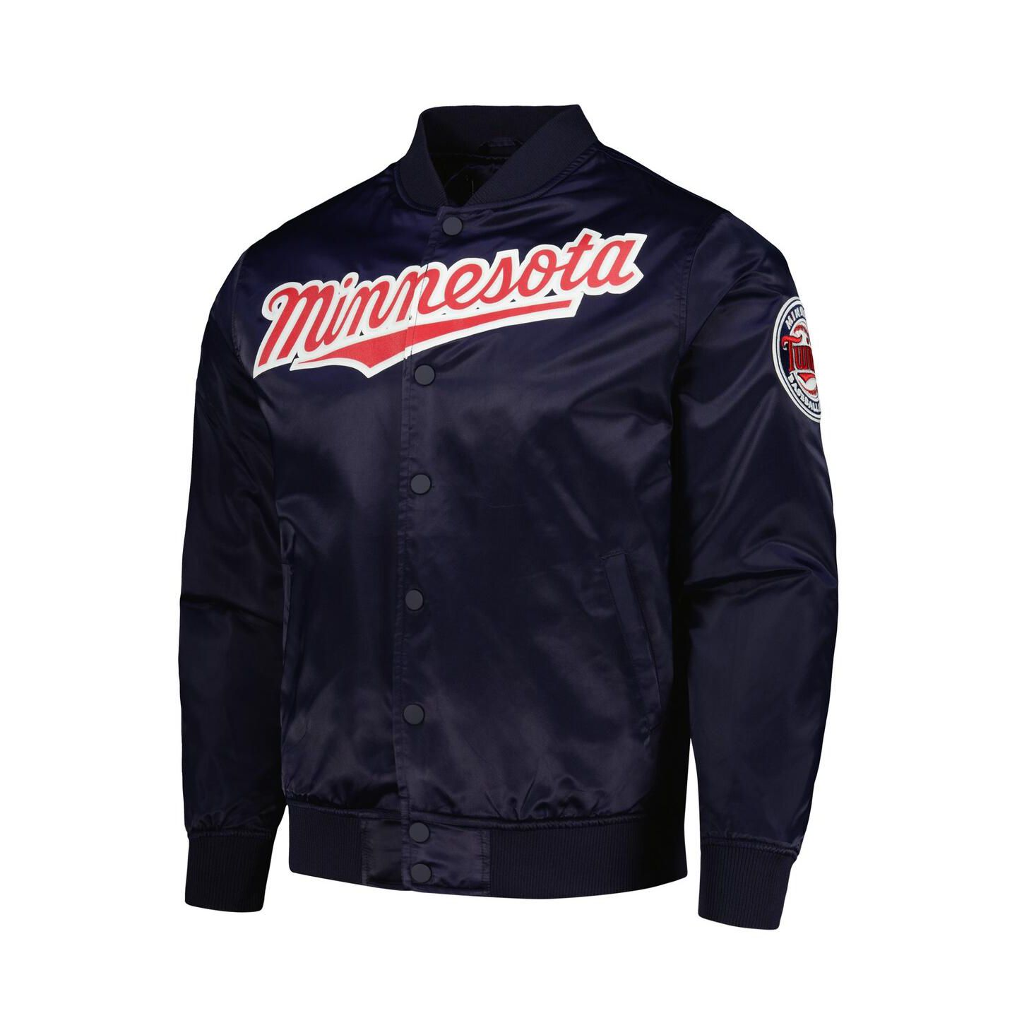 Мужская куртка Pro Standard Navy Minnesota Twins Wordmark Satin Full-Snap — фото 2