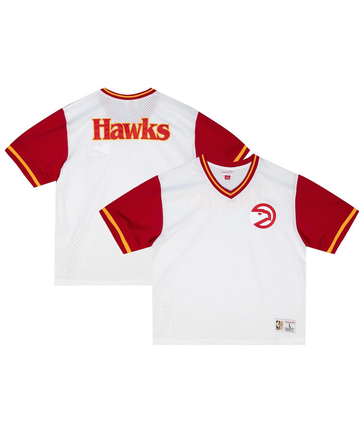 Men's White Atlanta Hawks Fashion Mesh V-Neck T-Shirt - White