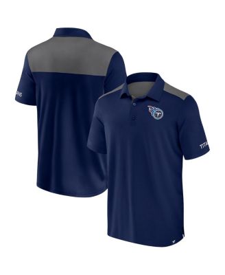 Fanatics - Men's Navy/Gray Tennessee Titans Color block Polo Shirt