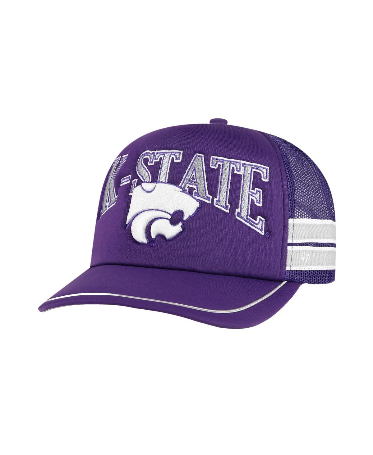 Men's Purple Kansas State Wildcats Sideband Trucker Adjustable Hat - Purple