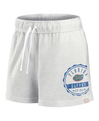 Women's Oatmeal/White Florida Gators Win Badge Shorts