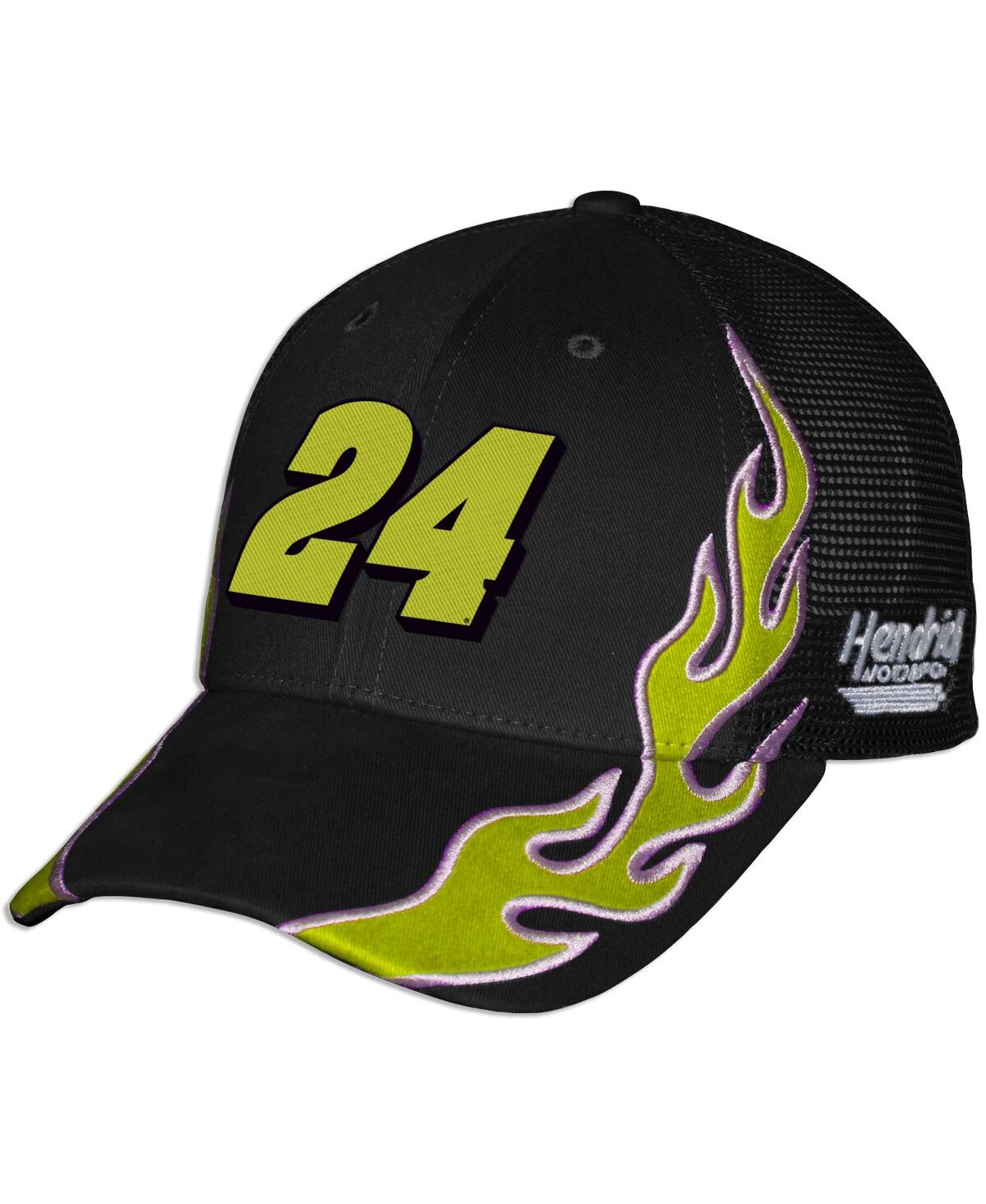 Men's and Women's Black William Byron Raptor Flame Trucker Adjustable Hat - Black