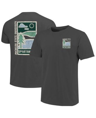 Image One - Men's Graphite Michigan State Spartans Comfort Colors Minimal Vista Distressed Graphics T-Shirt