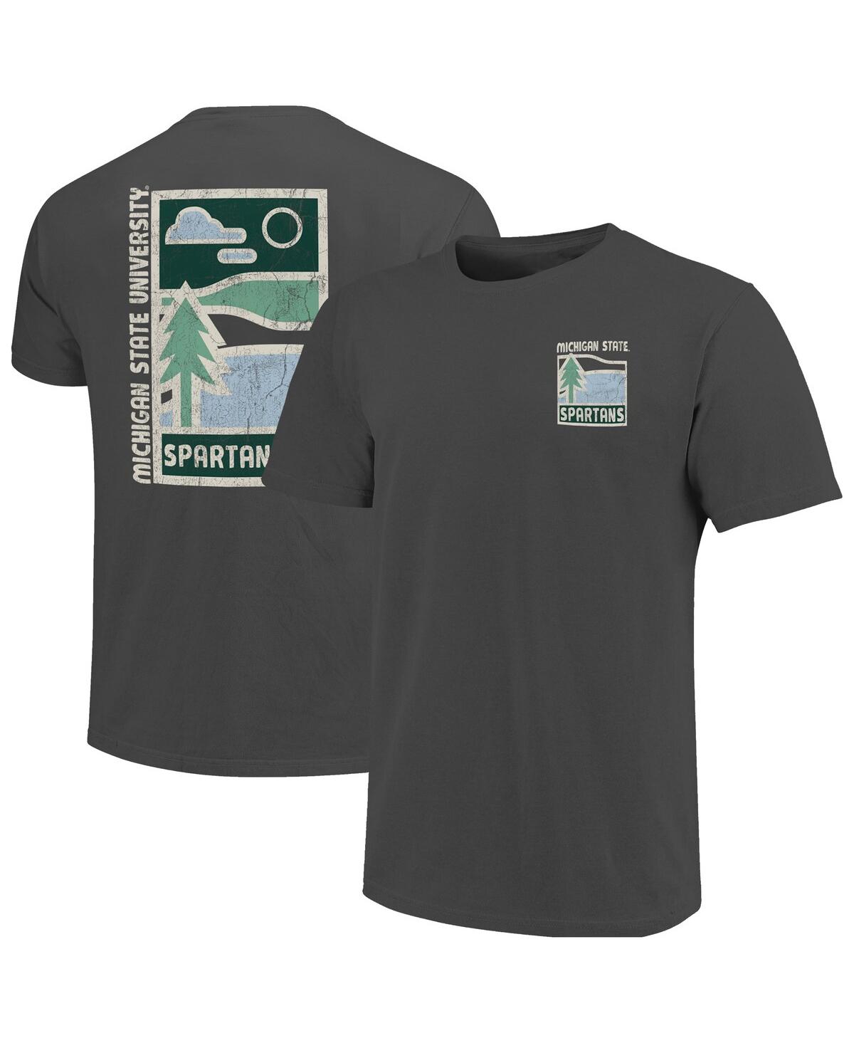 Men's Graphite Michigan State Spartans Comfort Colors Minimal Vista Distressed Graphics T-Shirt - Graphite