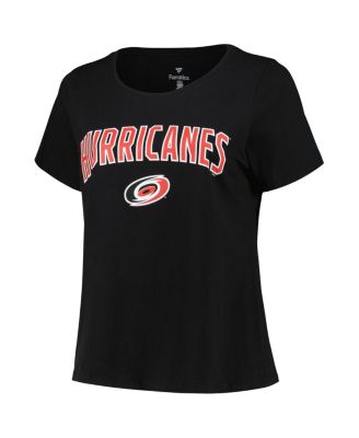 Women's Black Carolina Hurricanes Plus Size Arch Over Logo T-Shirt