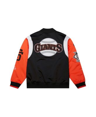 Men's Black/Orange San Francisco Giants Cooperstown Collection Team Origins Satin Full-Snap Jacket