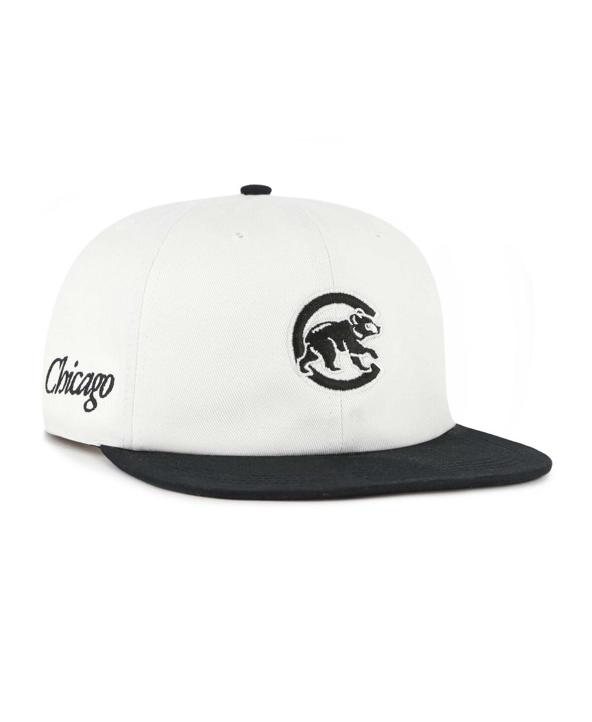 Men's White/Black Chicago Cubs Foundation Captain Snapback Hat - White, Black