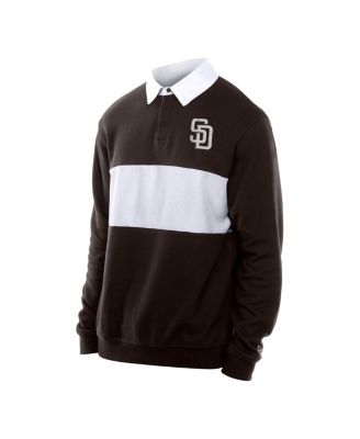 Men's Dark Brown San Diego Padres Throwback Prep Color Block Rugby Polo Shirt
