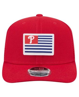 Men's Red Philadelphia Phillies Flag 9SEVENTY Stretch-Snap Hat